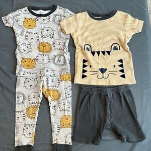 Toddler pajama bundle, size 24m, lions & tigers